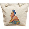 Geanta Canvas Tote pentru femei, model Portret Vibrant 2, 40x51 cm, Bej, BEKZ® 16 Geanta Canvas Tote pentru femei