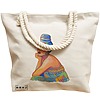 Geanta Canvas Tote pentru femei, model Portret Vibrant 2, 40x51 cm, Bej, BEKZ® 17 model Portret Vibrant 2