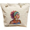 Geanta Canvas Tote pentru femei, model Portret Vibrant 4, 40x51 cm, Bej, BEKZ® 16 Geanta Canvas Tote pentru femei