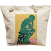 Geanta Canvas Tote pentru femei, model The Thinker, 40x51 cm, Bej, BEKZ® 16 Geanta Canvas Tote pentru femei