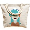 Geanta Canvas Tote pentru femei, model The Music Girl, 40x51 cm, Bej, BEKZ® 17 model The Music Girl