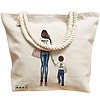 Geanta Canvas Tote pentru femei, model Mother of a prince, 40x51 cm, Bej, BEKZ® 17 model Mother of a prince