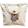 Geanta Canvas Tote pentru femei, model Mother of a prince 2, 40x51 cm, Bej, BEKZ® 17 model Mother of a prince 2