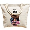 Geanta Canvas Tote pentru femei, model Super Mama, 40x51 cm, Bej, BEKZ® 17 model Super Mama