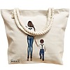 Geanta Canvas Tote pentru femei, model Mom of Boys, 40x51 cm, Bej, BEKZ® 17 model Mom of Boys