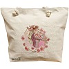Geanta Canvas Tote pentru femei, model Floral Romance, 40x51 cm, Bej, BEKZ® 16 Geanta Canvas Tote pentru femei