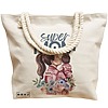 Geanta Canvas Tote pentru femei, model Super Mom 2, 40x51 cm, Bej, BEKZ® 17 model Super Mom 2
