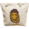 Geanta Canvas Tote pentru femei, model Be Brave, 40x51 cm, Bej, BEKZ® 16 Geanta Canvas Tote pentru femei