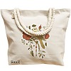 Geanta Canvas Tote pentru femei, model Cantec Floral, 40x51 cm, Bej, BEKZ® 17 model Cantec Floral