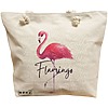 Geanta Canvas Tote pentru femei, model Flamingo, 40x51 cm, Bej, BEKZ® 16 Geanta Canvas Tote pentru femei