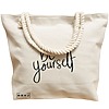 Geanta Canvas Tote pentru femei, model Be Yourself, 40x51 cm, Bej, BEKZ® 17 model Be Yourself