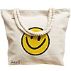 Geanta Canvas Tote pentru femei, model Happy Smile, 40x51 cm, Bej, BEKZ® 17 model Happy Smile