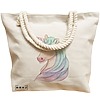 Geanta Canvas Tote pentru femei, model Unicorn, 40x51 cm, Bej, BEKZ® 17 model Unicorn
