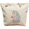 Geanta Canvas Tote pentru femei, model Unicorn, 40x51 cm, Bej, BEKZ® 16 Geanta Canvas Tote pentru femei