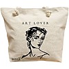 Geanta Canvas Tote pentru femei, model Art Lover, 40x51 cm, Bej, BEKZ® 16 Geanta Canvas Tote pentru femei