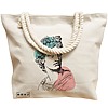 Geanta Canvas Tote pentru femei, model Modern Classic Statue, 40x51 cm, Bej, BEKZ® 17 model Modern Classic Statue