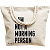 Geanta Canvas Tote pentru femei, model I am not a morning person, 40x51 cm, Bej, BEKZ® 17 model I am not a morning person
