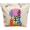 Geanta Canvas Tote pentru femei, model Gradina Abstracta, 40x51 cm, Bej, BEKZ® 16 Geanta Canvas Tote pentru femei