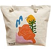 Geanta Canvas Tote pentru femei, model Abstract Connection, 40x51 cm, Bej, BEKZ® 16 Geanta Canvas Tote pentru femei
