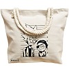 Geanta Canvas Tote pentru femei, model Rick and Morty, 40x51 cm, Bej, BEKZ® 17 model Rick and Morty