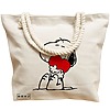Geanta Canvas Tote pentru femei, model Doggo Love, 40x51 cm, Bej, BEKZ® 17 model Doggo Love