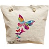 Geanta Canvas Tote pentru femei, model Watercolor Butterfly, 40x51 cm, Bej, BEKZ® 16 Geanta Canvas Tote pentru femei