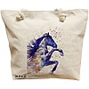 Geanta Canvas Tote pentru femei, model Watercolor Horse, 40x51 cm, Bej, BEKZ® 16 Geanta Canvas Tote pentru femei