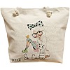 Geanta Canvas Tote pentru femei, model So Cute, 40x51 cm, Bej, BEKZ® 16 Geanta Canvas Tote pentru femei