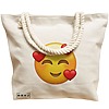 Geanta Canvas Tote pentru femei, model In Love, 40x51 cm, Bej, BEKZ® 17 model In Love