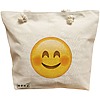 Geanta Canvas Tote pentru femei, model Smiling Emoji, 40x51 cm, Bej, BEKZ® 16 Geanta Canvas Tote pentru femei