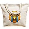 Geanta Canvas Tote pentru femei, model Crying Emoji, 40x51 cm, Bej, BEKZ® 7 model Crying Emoji
