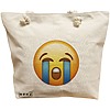 Geanta Canvas Tote pentru femei, model Crying Emoji, 40x51 cm, Bej, BEKZ® 6 Geanta Canvas Tote pentru femei
