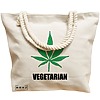 Geanta Canvas Tote pentru femei, model Vegetarian, 40x51 cm, Bej, BEKZ® 17 model Vegetarian