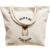 Geanta Canvas Tote pentru femei, model World’s best pug mom, 40x51 cm, Bej, BEKZ® 17 model World’s best pug mom