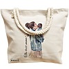 Geanta Canvas Tote pentru femei, model The best mom, 40x51 cm, Bej, BEKZ® 17 model The best mom