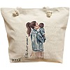 Geanta Canvas Tote pentru femei, model The best mom, 40x51 cm, Bej, BEKZ® 16 Geanta Canvas Tote pentru femei