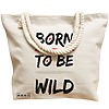 Geanta Canvas Tote pentru femei, model Born to be wild, 40x51 cm, Bej, BEKZ® 17 model Born to be wild