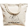 Geanta Canvas Tote pentru femei, model And what do you want?, 40x51 cm, Bej, BEKZ® 17 model And what do you want?