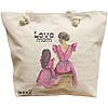 Geanta Canvas Tote pentru femei, model Love Mom, 40x51 cm, Bej, BEKZ® 16 Geanta Canvas Tote pentru femei