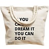 Geanta Canvas Tote pentru femei, model If you can dream it you can do it, 40x51 cm, Bej, BEKZ® 17 model If you can dream it you can do it