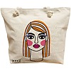 Geanta Canvas Tote pentru femei, model Modern Makeup, 40x51 cm, Bej, BEKZ® 16 Geanta Canvas Tote pentru femei