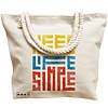 Geanta Canvas Tote pentru femei, model Keep Life Simple, 40x51 cm, Bej, BEKZ® 17 model Keep Life Simple