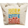 Geanta Canvas Tote pentru femei, model Keep Life Simple, 40x51 cm, Bej, BEKZ® 16 Geanta Canvas Tote pentru femei