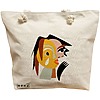 Geanta Canvas Tote pentru femei, model Abstract face 2, 40x51 cm, Bej, BEKZ® 16 Geanta Canvas Tote pentru femei