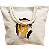 Geanta Canvas Tote pentru femei, model Abstract face 2, 40x51 cm, Bej, BEKZ® 17 model Abstract face 2