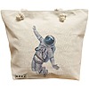 Geanta Canvas Tote pentru femei, model Astronaut, 40x51 cm, Bej, BEKZ® 16 Geanta Canvas Tote pentru femei