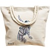 Geanta Canvas Tote pentru femei, model Astronaut, 40x51 cm, Bej, BEKZ® 17 model Astronaut