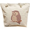 Geanta Canvas Tote pentru femei, model Cute Owl, 40x51 cm, Bej, BEKZ® 16 Geanta Canvas Tote pentru femei
