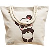 Geanta Canvas Tote pentru femei, model Panda Love, 40x51 cm, Bej, BEKZ® 17 model Panda Love