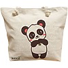 Geanta Canvas Tote pentru femei, model Panda Love, 40x51 cm, Bej, BEKZ® 16 Geanta Canvas Tote pentru femei